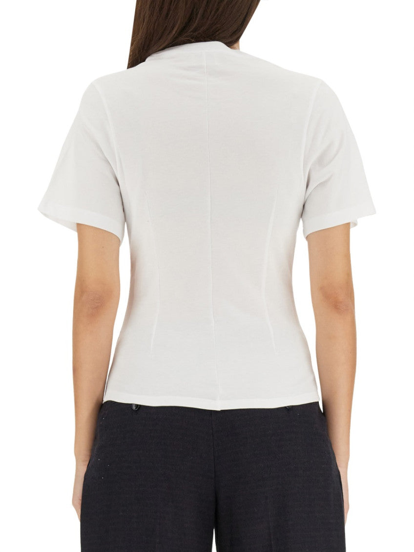 White Solid Crew Neck T-Shirt 2