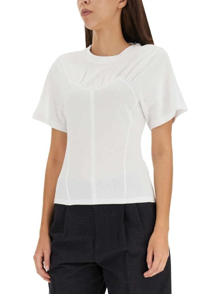 White Solid Crew Neck T-Shirt 3