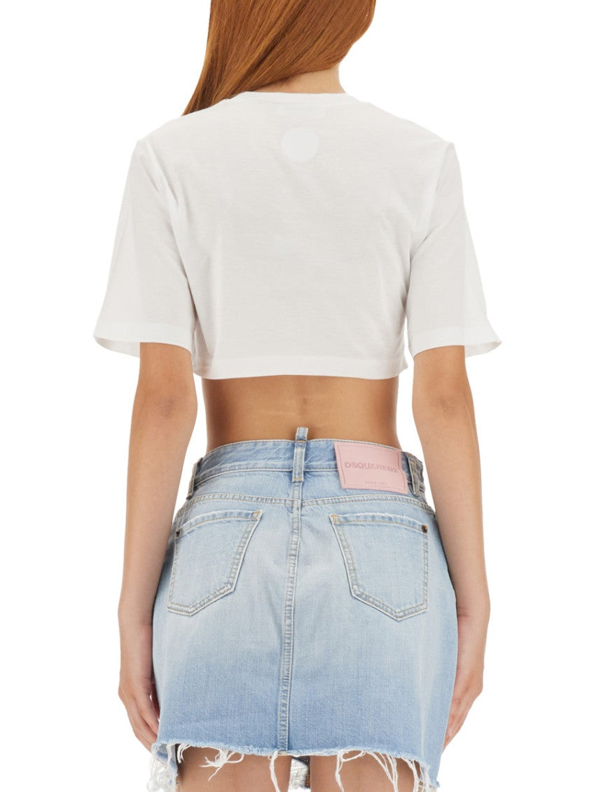 White Graphic Crew Neck T-Shirt 2