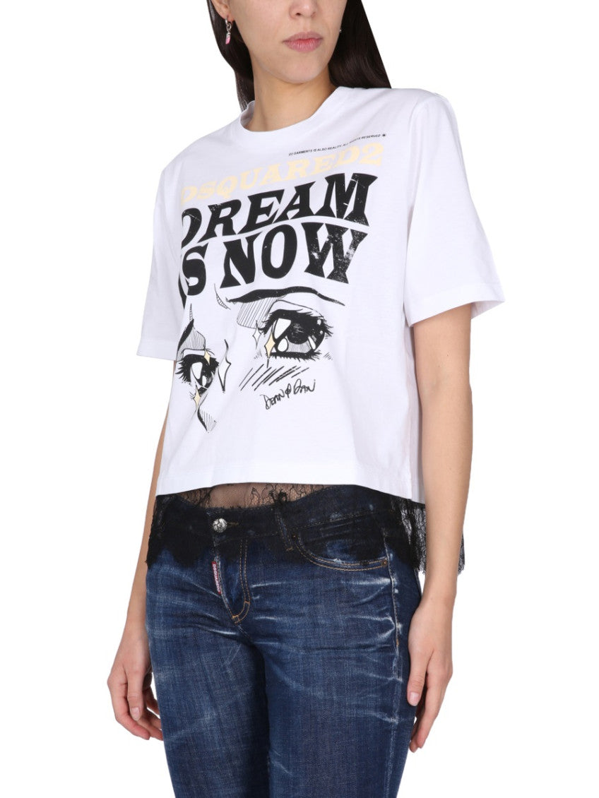 White Graphic Crew Neck T-Shirt 3
