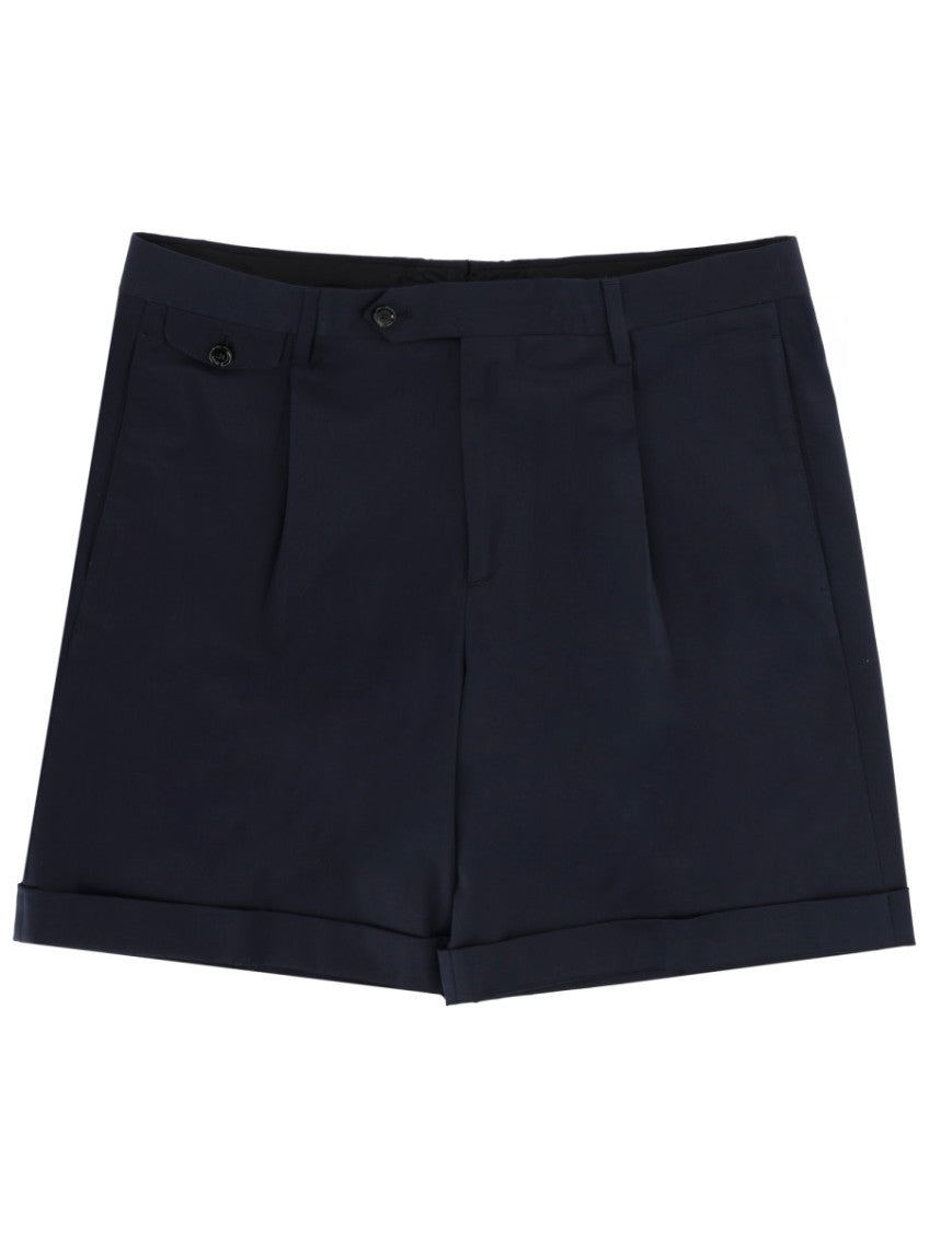 Dark Blue Solid Shorts 1