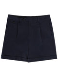 Dark Blue Solid Shorts 1