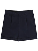 Dark Blue Solid Shorts 1