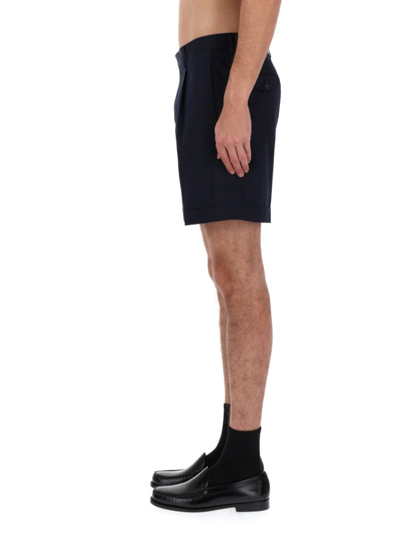 Dark Blue Solid Shorts 3