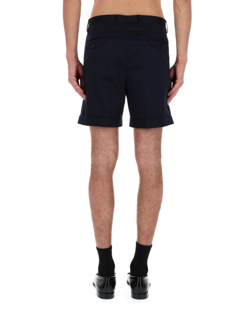 Dark Blue Solid Shorts 4
