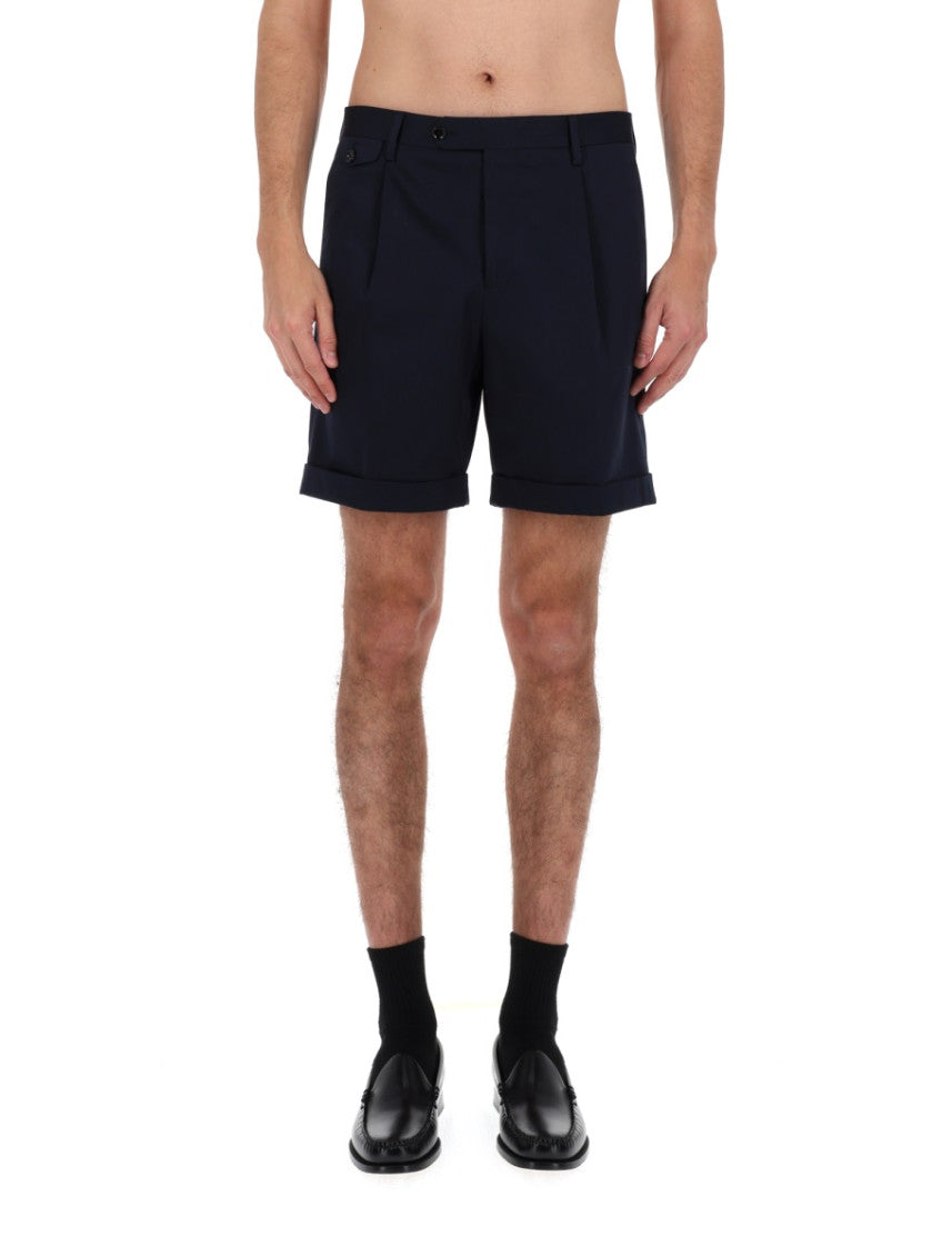 Dark Blue Solid Shorts 5