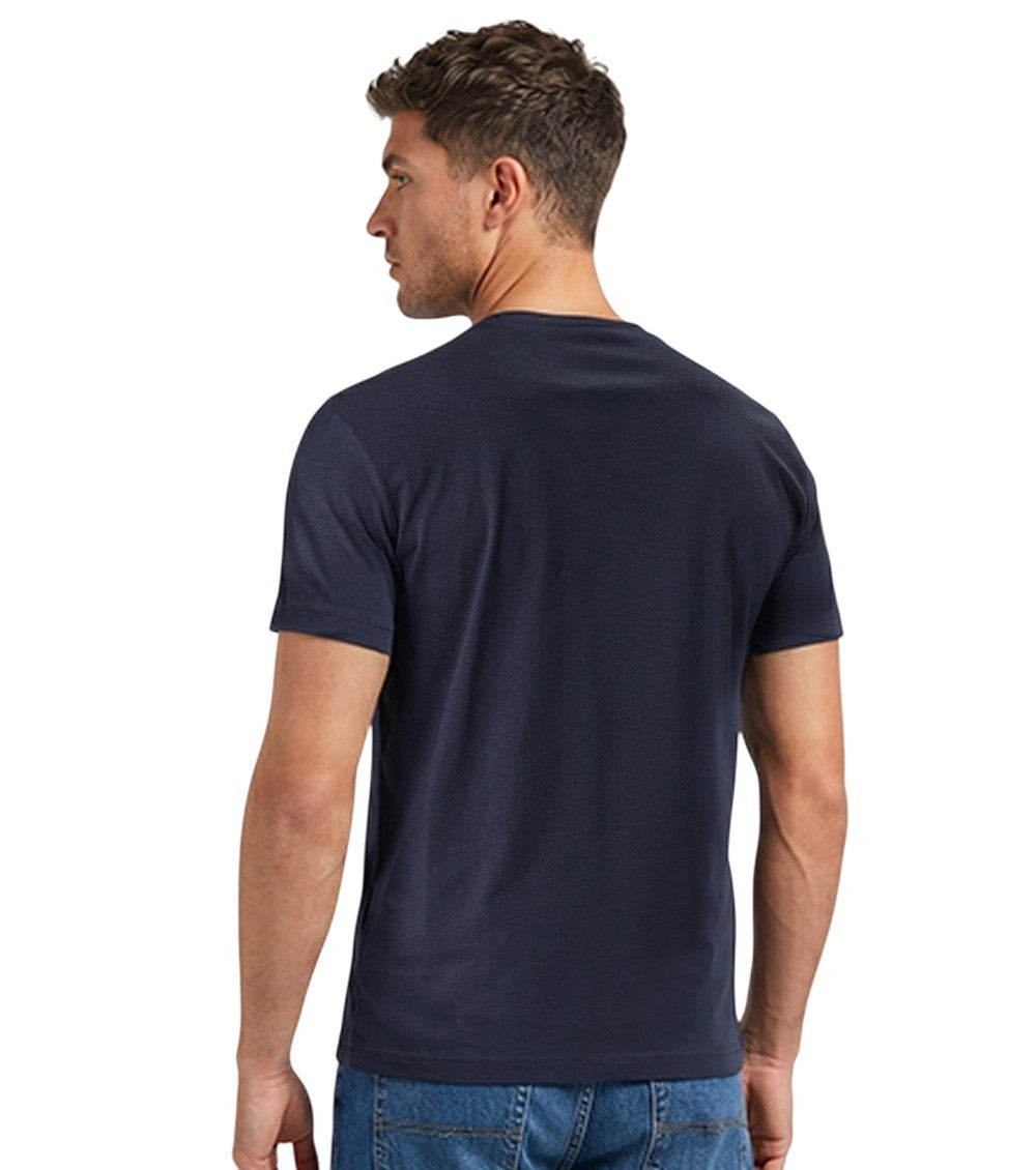 Dark Blue Graphic Crew Neck T-Shirt 2