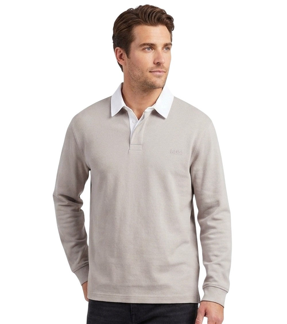 Grey Solid Shirt Collar Polo 1