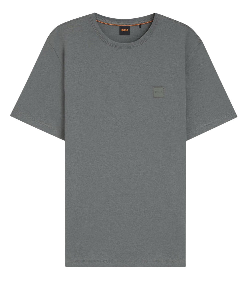 Grey Solid Crew Neck T-Shirt 1