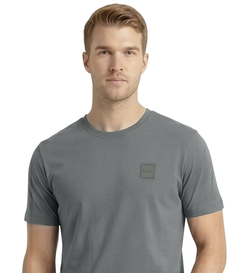Grey Solid Crew Neck T-Shirt 4