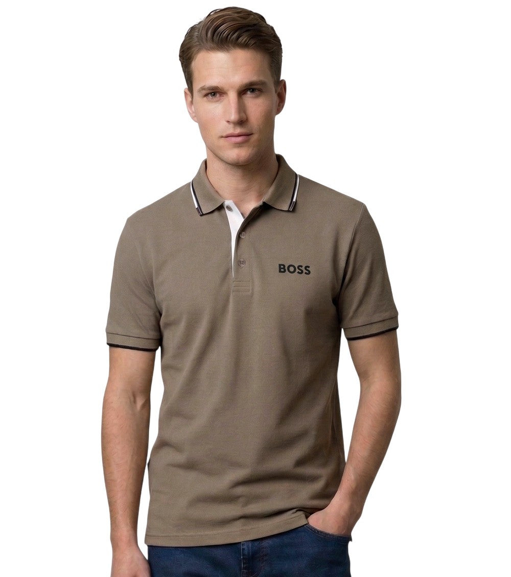 Brown Logo Shirt Collar Polo 2