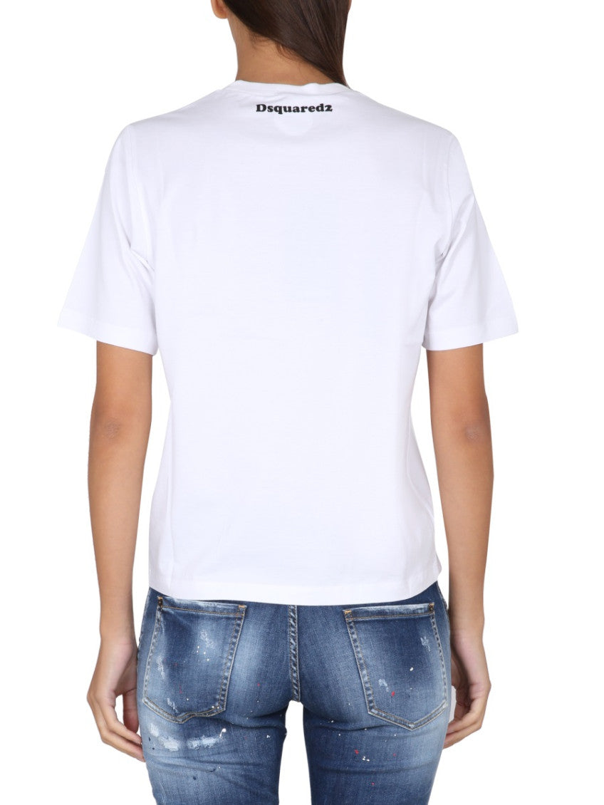 White Graphic Crew Neck T-Shirt 2
