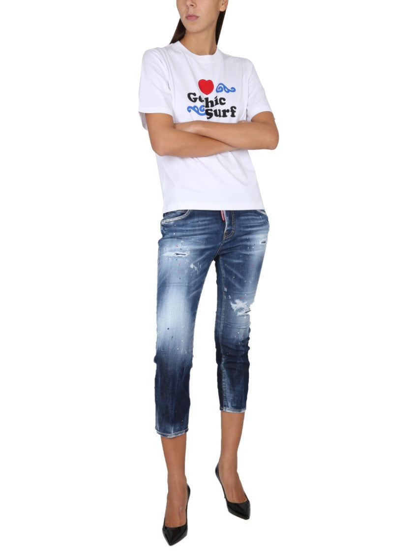 White Graphic Crew Neck T-Shirt 4