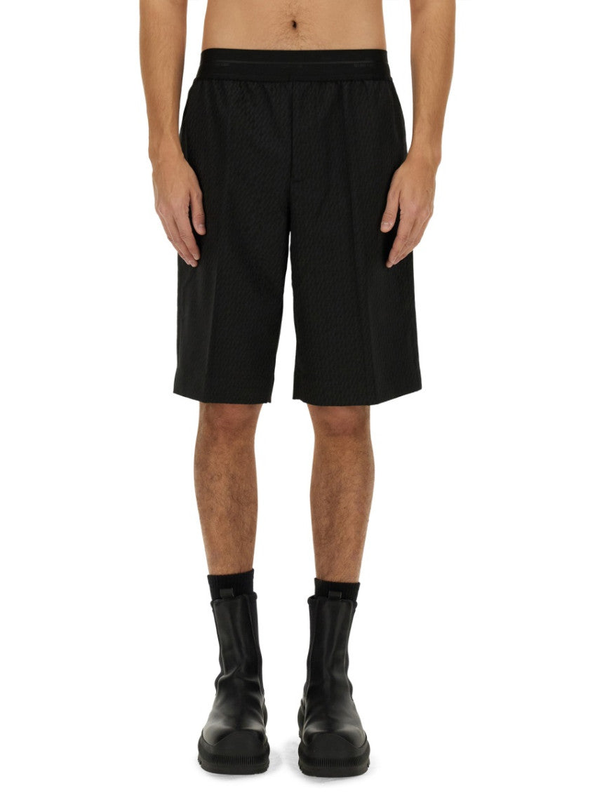 Black Textured Shorts 1