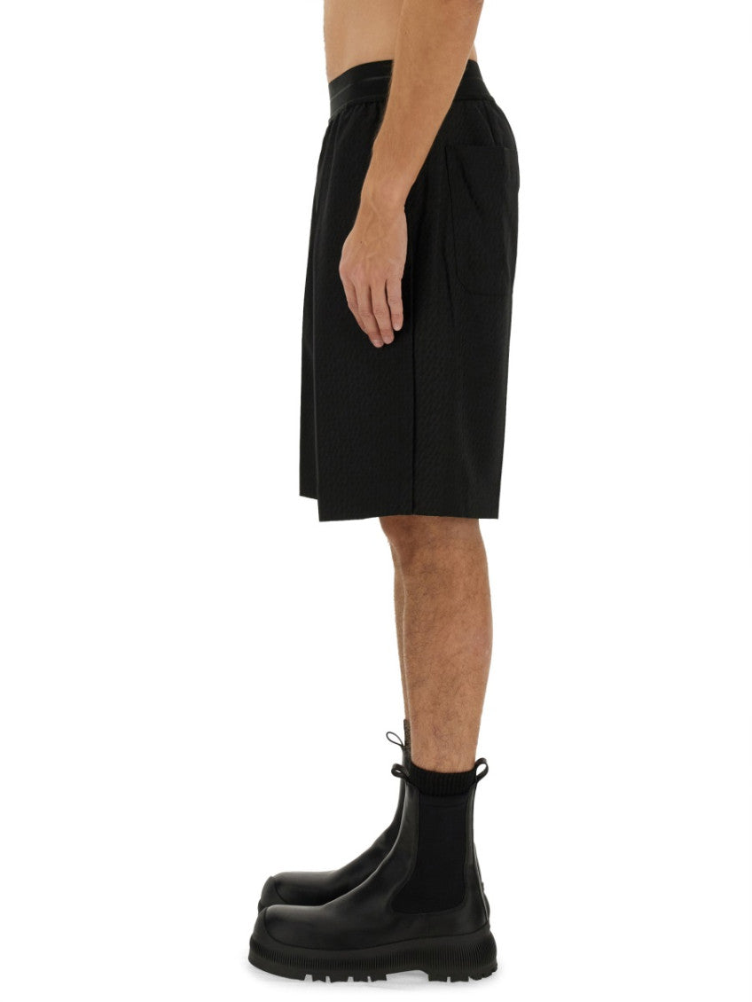 Black Textured Shorts 3