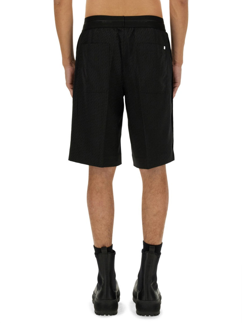 Black Textured Shorts 4