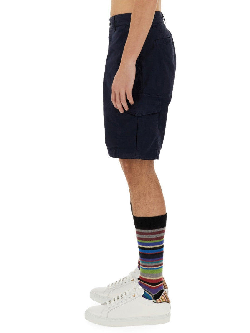 Navy Blue Solid Shorts 3