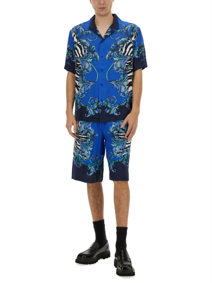 Blue Printed Shorts 2