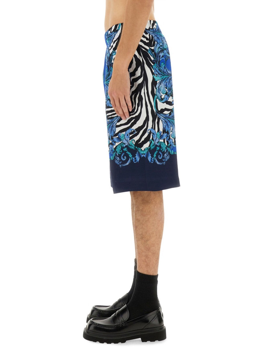 Blue Printed Shorts 3