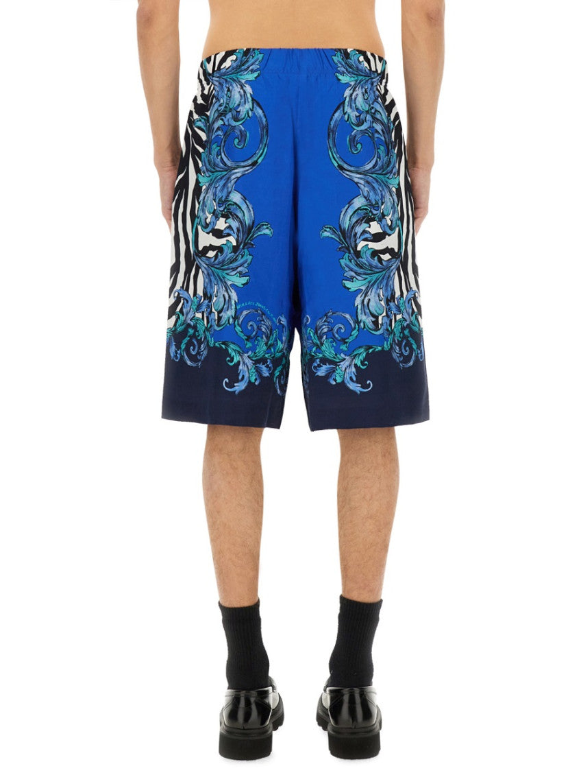 Blue Printed Shorts 4