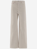 Beige Stretch Cotton Pants 1