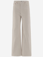 Beige Stretch Cotton Pants 1