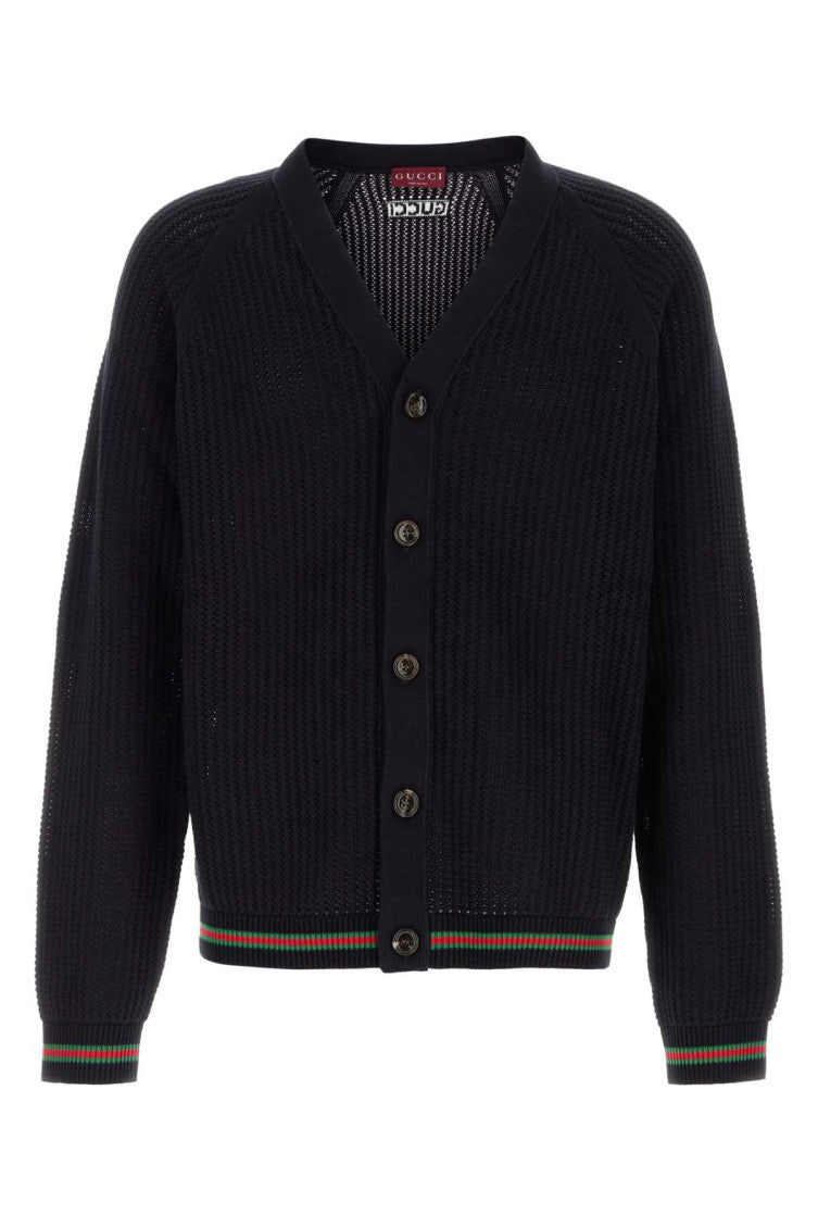 Navy Blue Crochet Cardigan 1