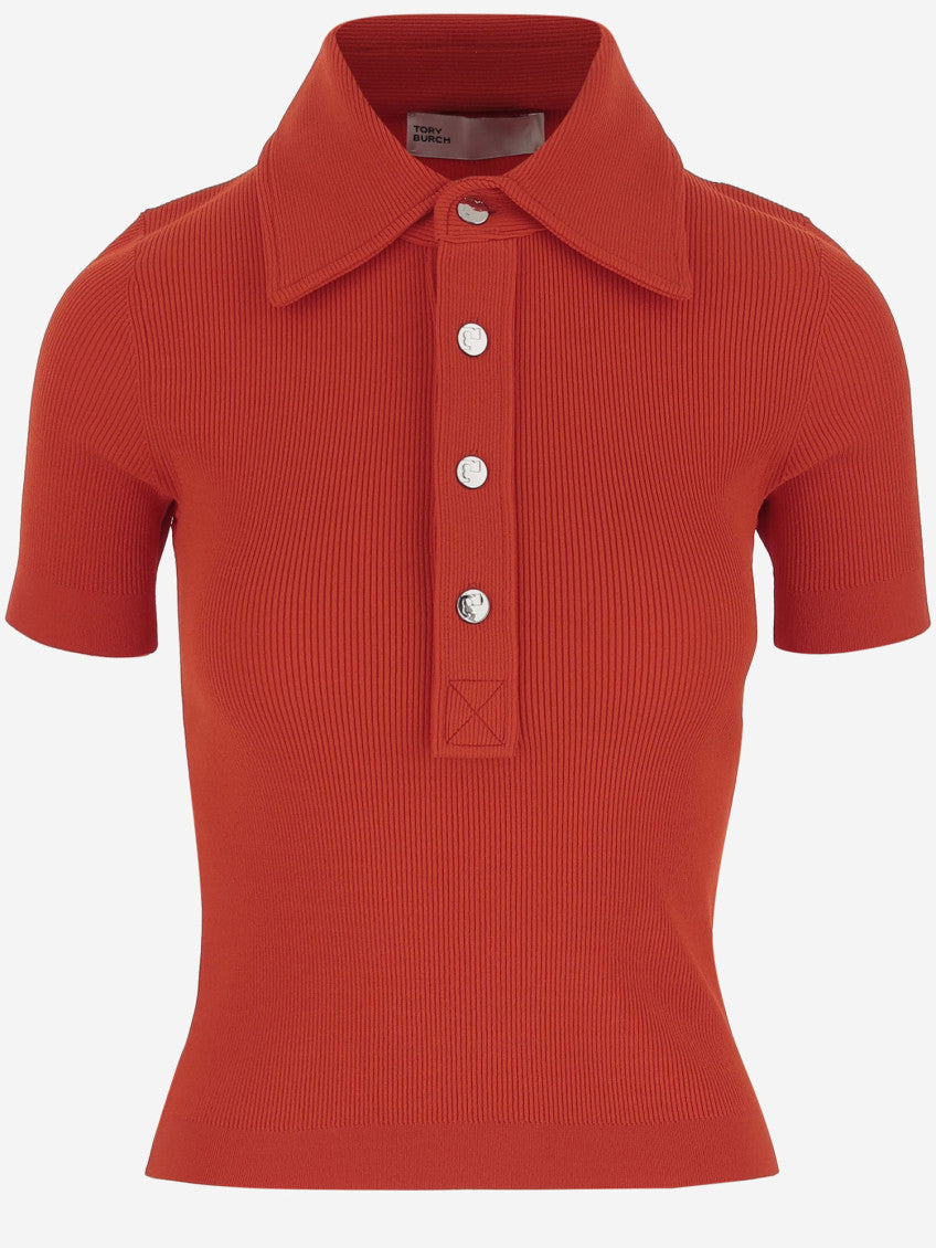 Red Ribbed Polo 1
