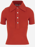 Red Ribbed Polo 1