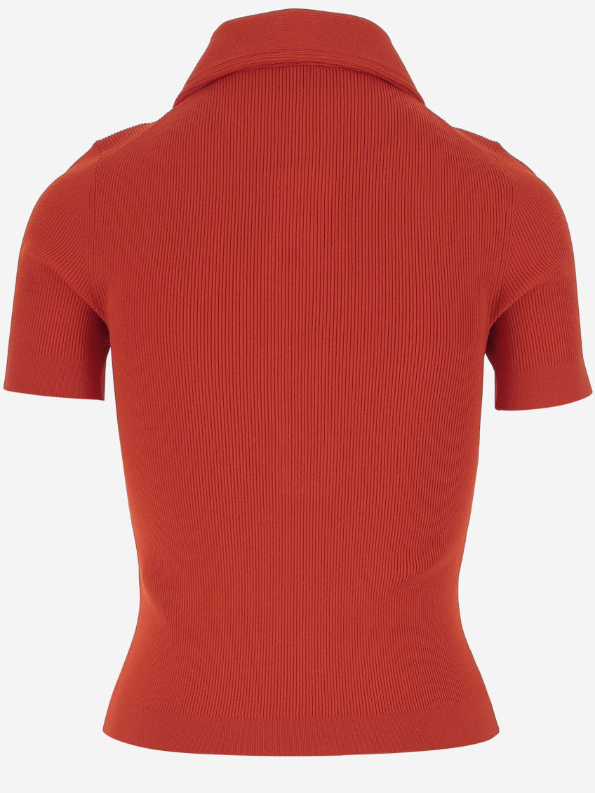Red Ribbed Polo 2