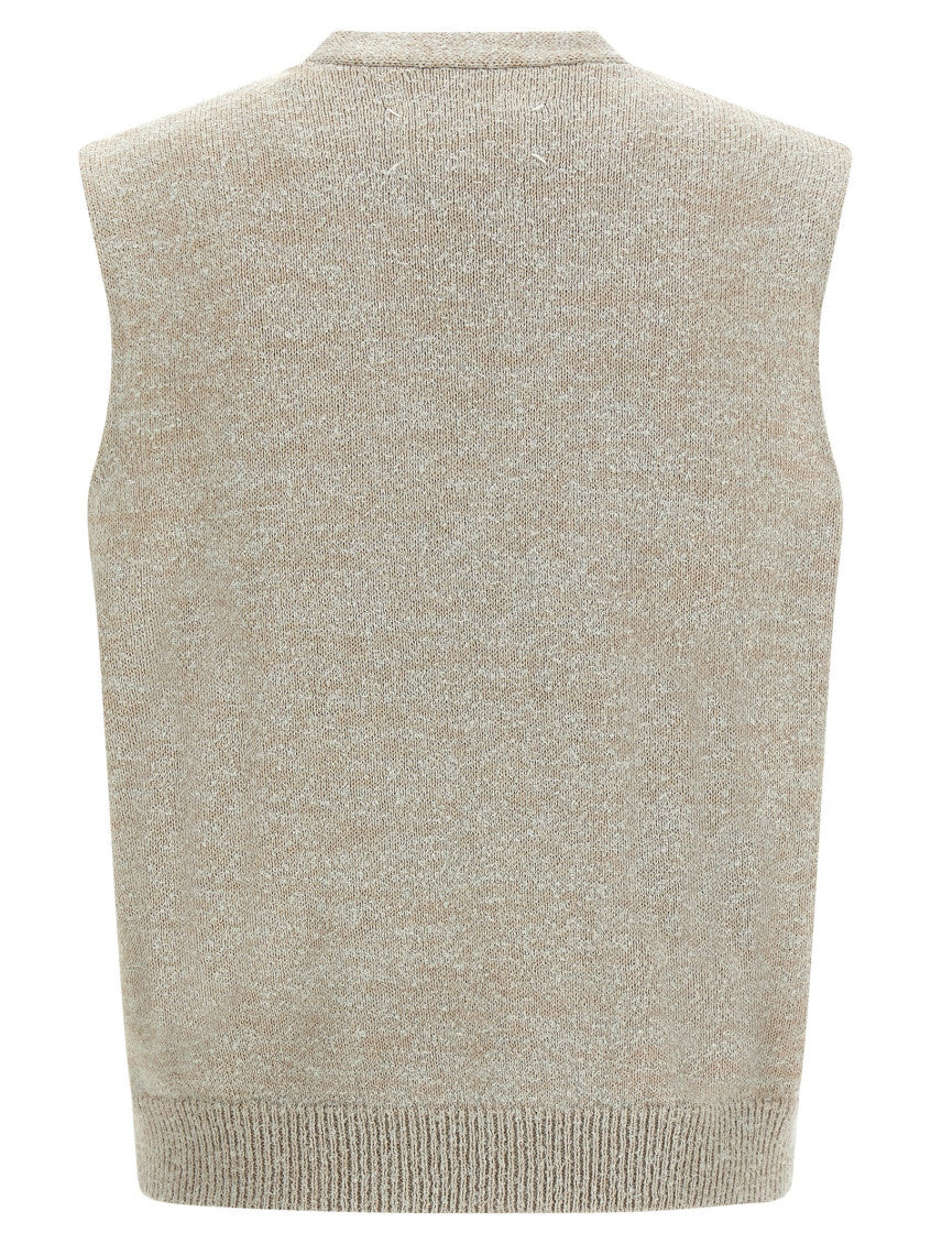 Melange grey cotton blend vest 2