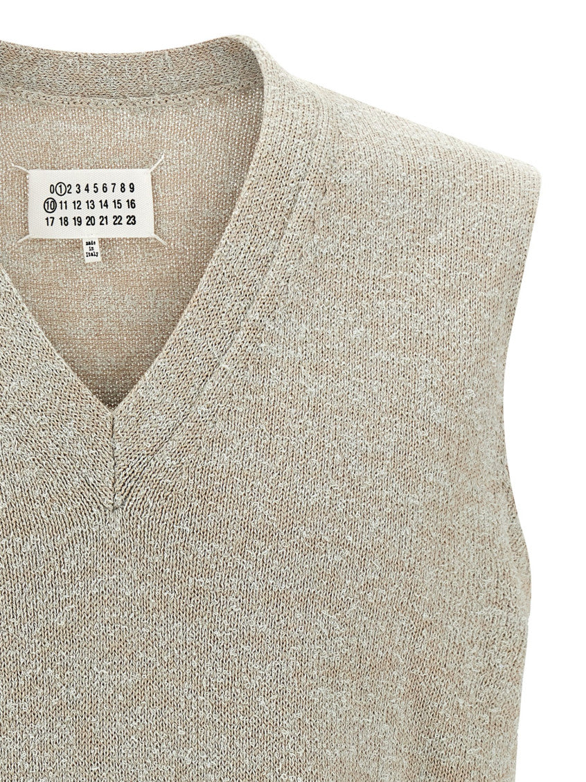 Melange grey cotton blend vest 3