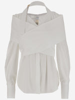 White Wrap Poplin Blouse 1