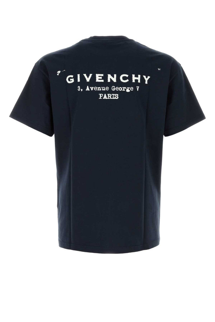 Dark blue cotton t-shirt  2