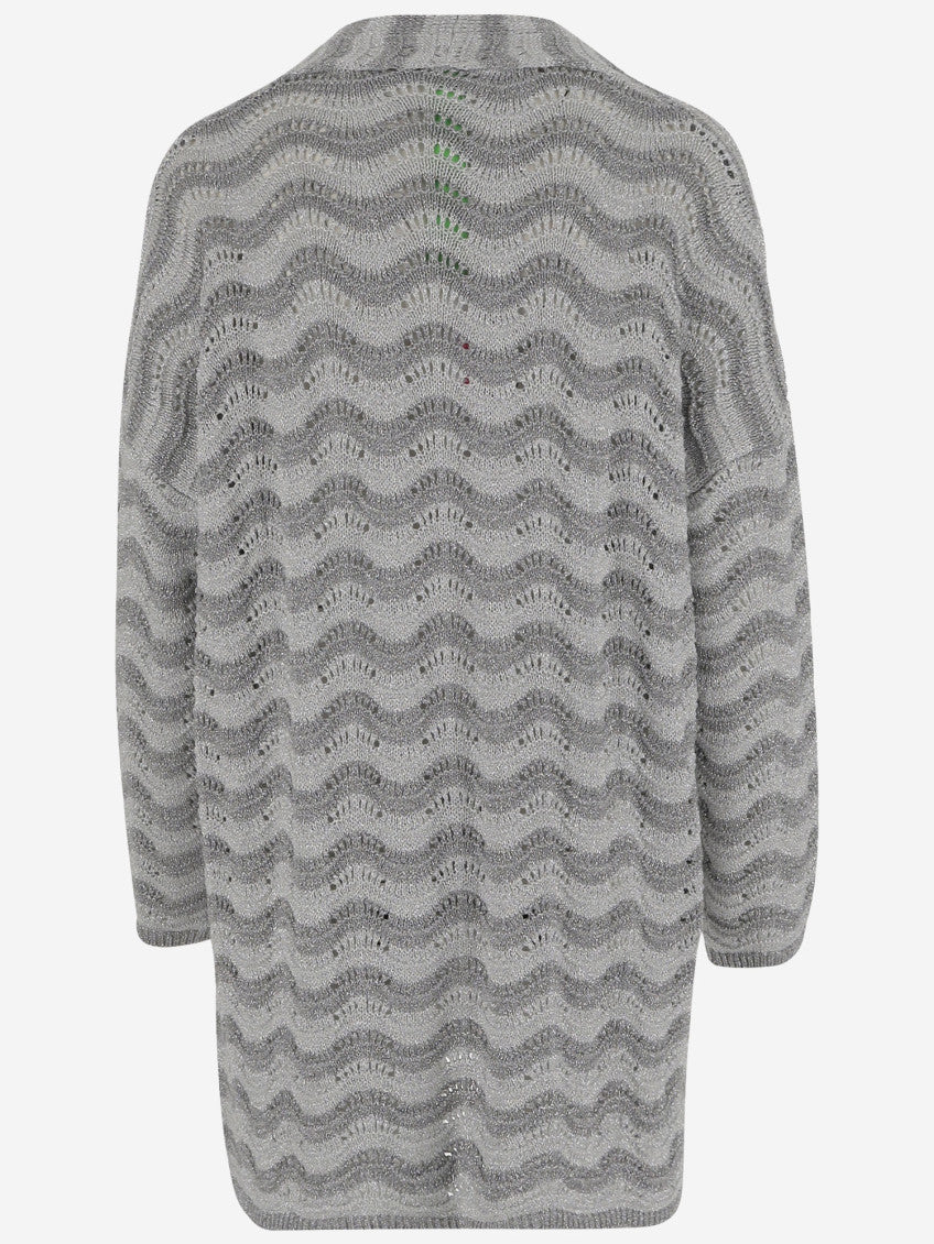 Grey Wavy-pattern Cardigan 2