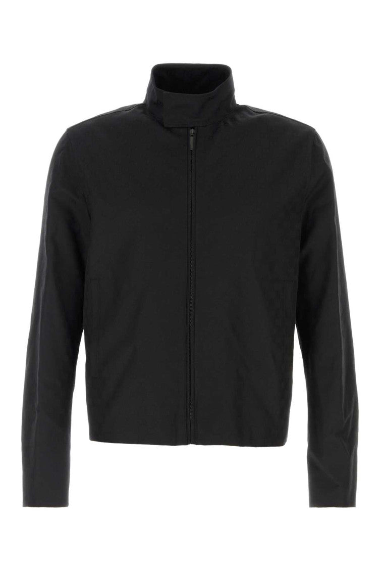 Black Mock Collar Jackets 1