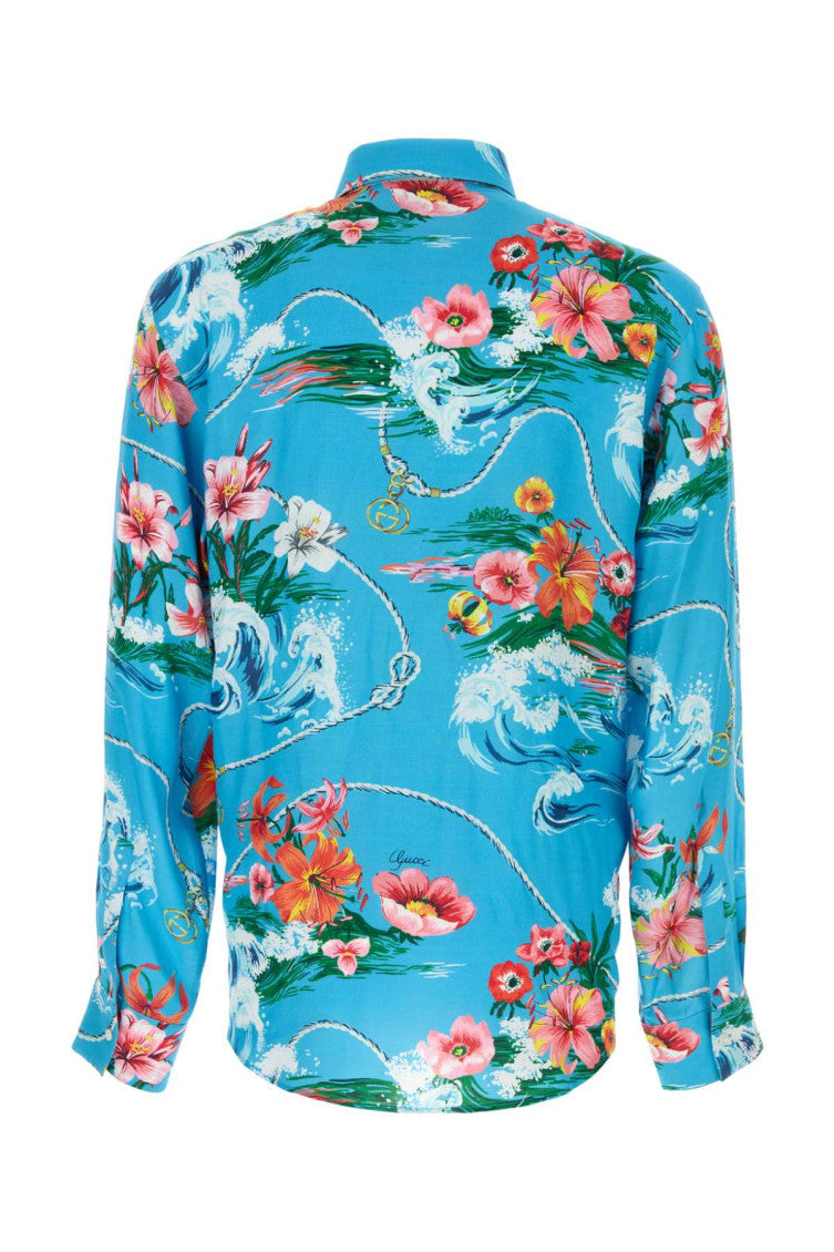 Sky Blue Floral Shirts 2