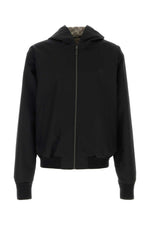 Black Logo Hood Jackets 1