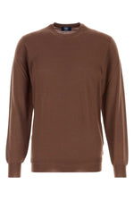 Brown Solid Regular Sweaters 1