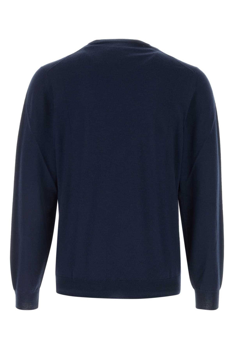 Blue Solid Regular Sweaters 2