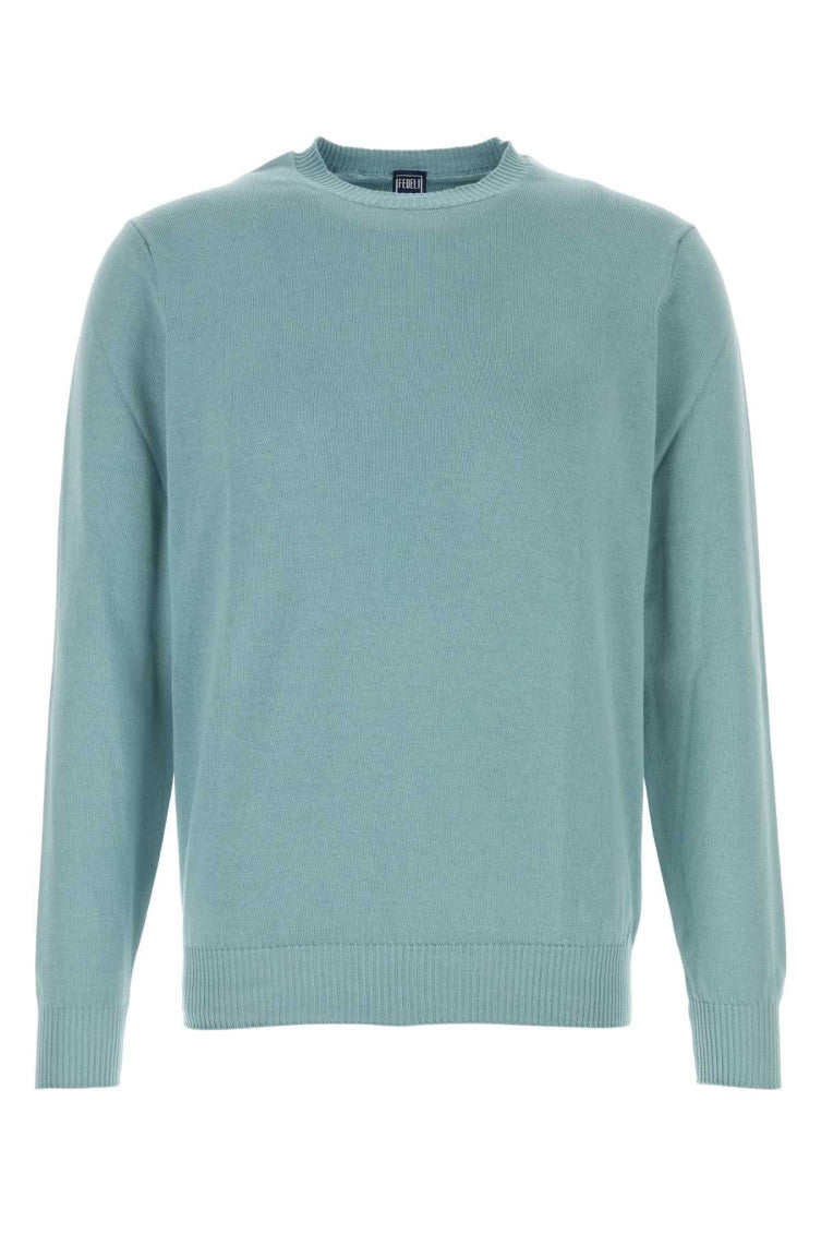 Light Blue Solid Sweaters 1
