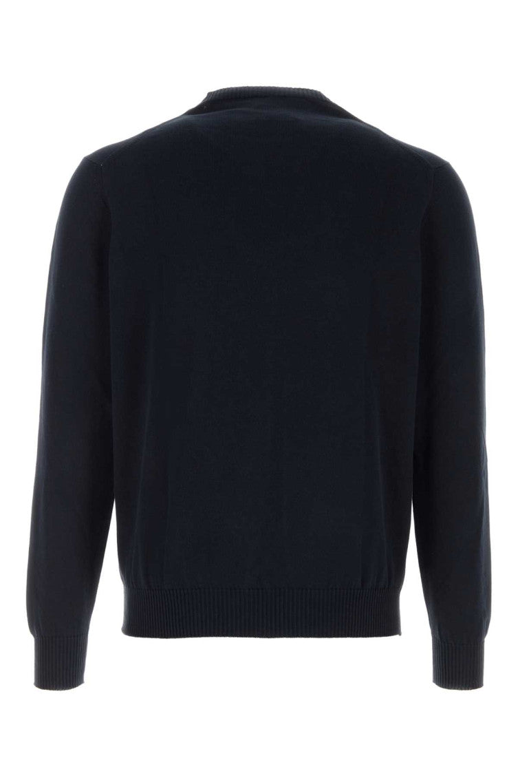 Navy Blue Solid Sweaters 2