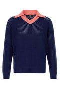 Blue V Neck Sweaters 1