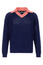 Blue V Neck Sweaters 1