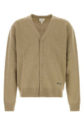 Beige V Neck Cardigans 1