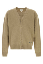 Beige V Neck Cardigans 1