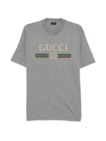 Grey Logo Cotton T-shirt 1