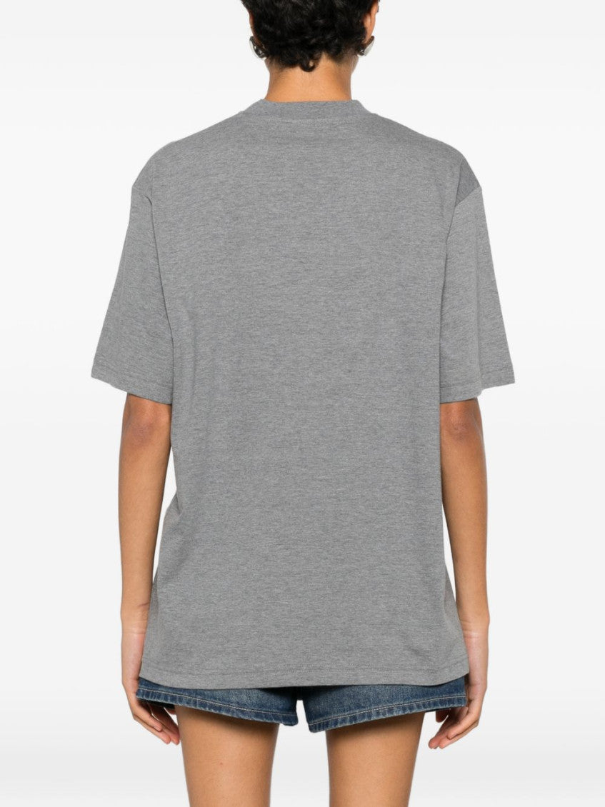 Grey Logo Cotton T-shirt 5