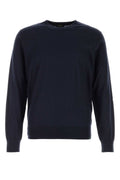 Navy Blue Solid Sweaters 1