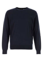 Navy Blue Solid Sweaters 1